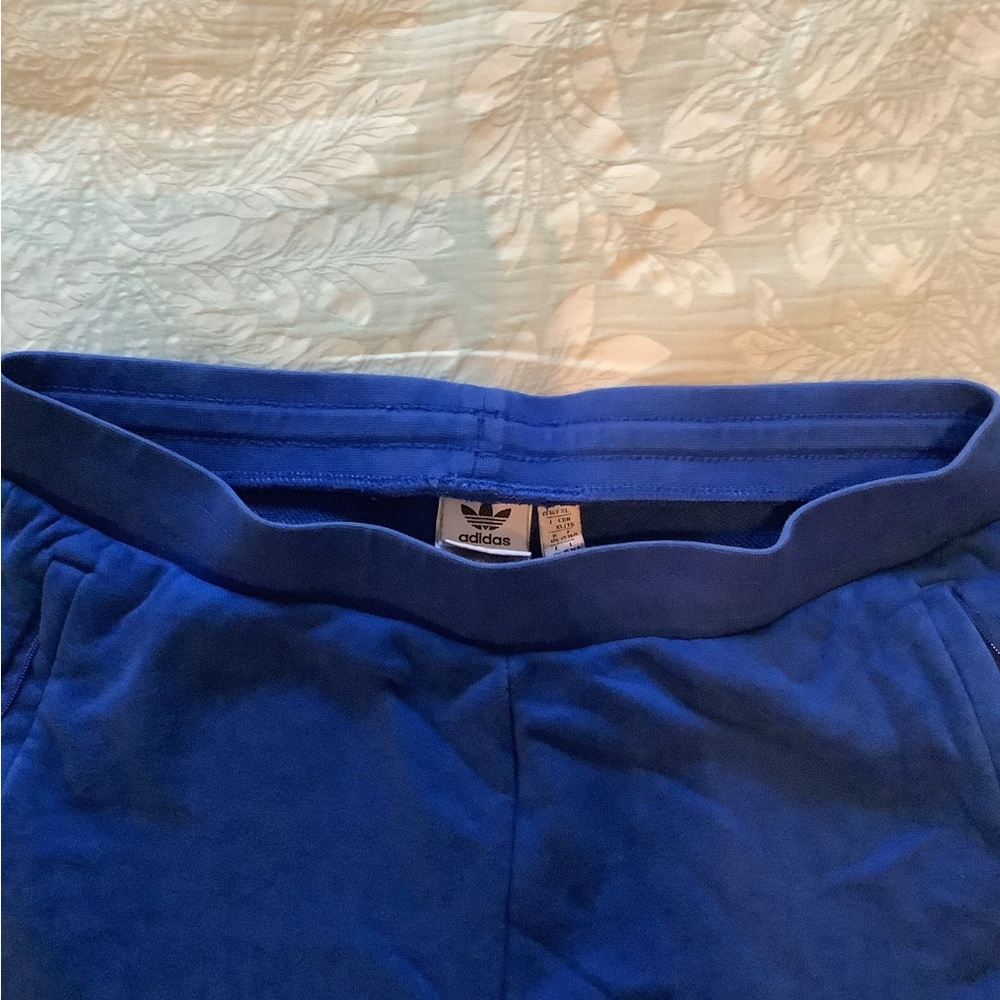 adidas Kids Blue Shorts with Embroidered Accents - Picture 2 of 2
